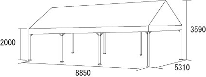 集会用テント 3K×5K強風用 取寄