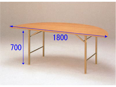 半丸ベニヤテーブル<br>半円180×90