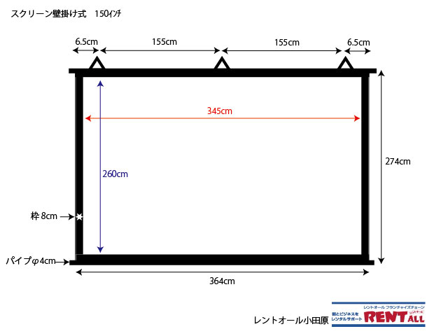 スクリーン壁掛け式 １５０インチ